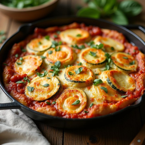 Rețetă south beach tartă de dovlecei cu pui și mozzarella